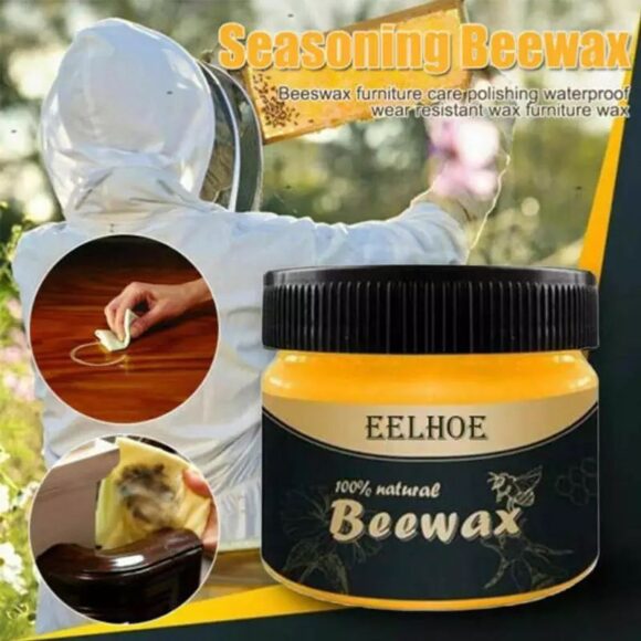 Beewax Furniture Polish,Wood Seasoning Beewax - Natural Wood Wax Traditional Beeswax Polish for Wood & Furniture,Beewax Wood Polish and Cleaner for Furniture Care (85g) - Image 3