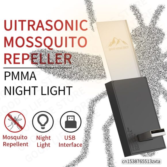 1pc USB Rechargeable Night Light And Ultrasonic Pest Repeller, Multi-Band Ultrasonic Gentle LED Light, Frequency Conversion Ultrasonic Buzzer Physical Pest Repeller, Safe And Effective, Able To Repel Mosquitoes, Cockroaches, Mites, And Other Insects - Image 4