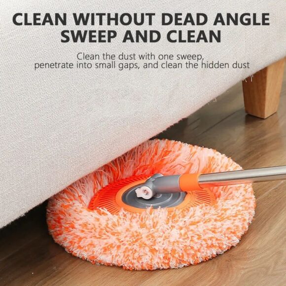 Rotary parquet mop with stainless steel handle, rotary mop for floors, ceilings and all (*one piece only)