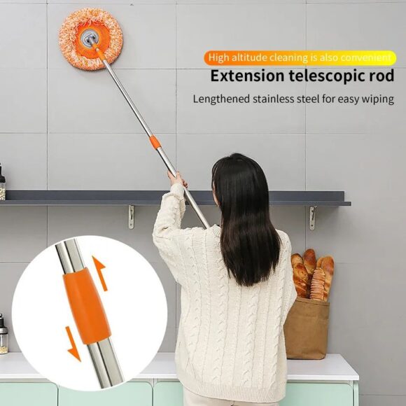 Rotary parquet mop with stainless steel handle, rotary mop for floors, ceilings and all (*one piece only) - Image 9