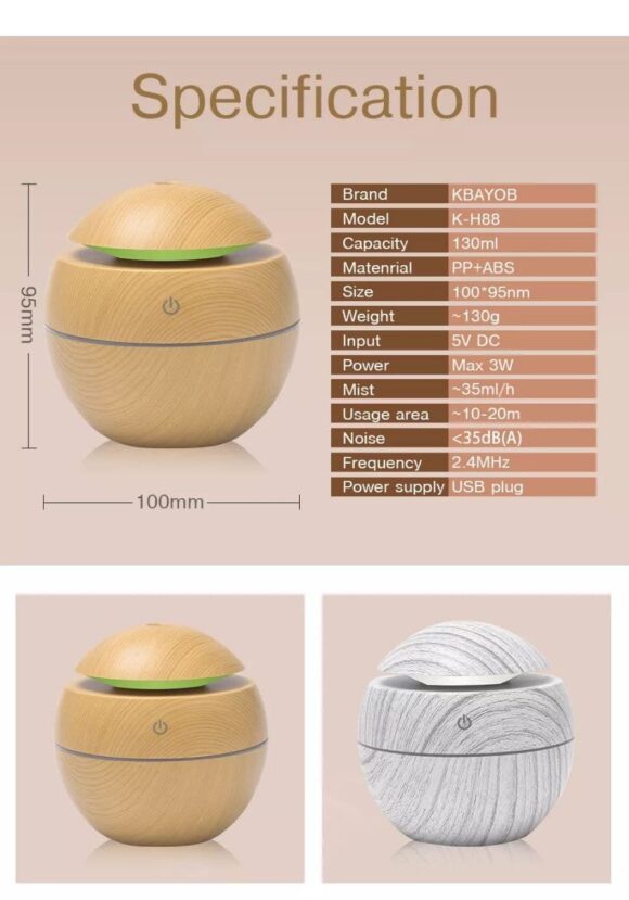 Aroma Diffuser for Car and Home..Everywhere Works on Any USB Input Diffuser with 7 Colors Lighting - Image 2