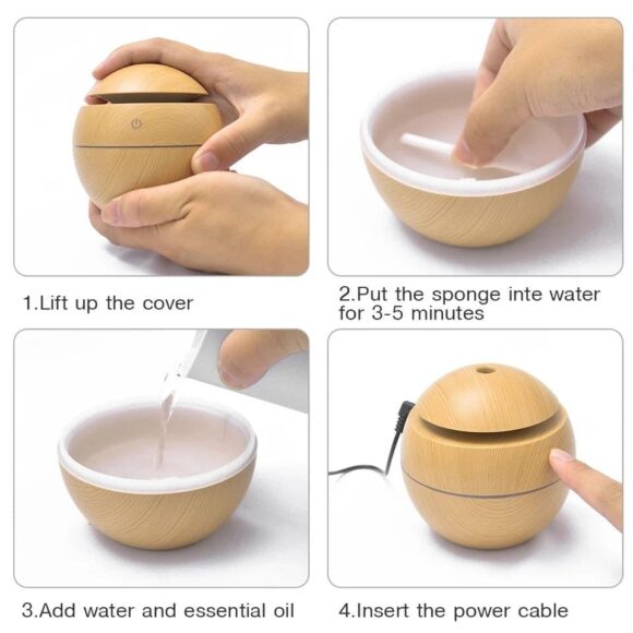 Aroma Diffuser for Car and Home..Everywhere Works on Any USB Input Diffuser with 7 Colors Lighting - Image 5