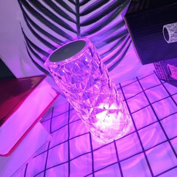 Crystal Lamp 16 Color Changing RGB Acrylic Night Light Portable Touch Lamp with Remote Control USB Romantic LED Rose Diamond Table Lamps for Living Room, Bar, Bedroom, Gift for Kids Girls - Image 3