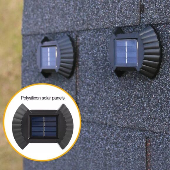 Solar Wall Lamp Set 4 Pcs Up and Down Smart Lighting Control Double Head IP65 Waterproof LED Modern Porch Lamp Garden Decor - Image 2