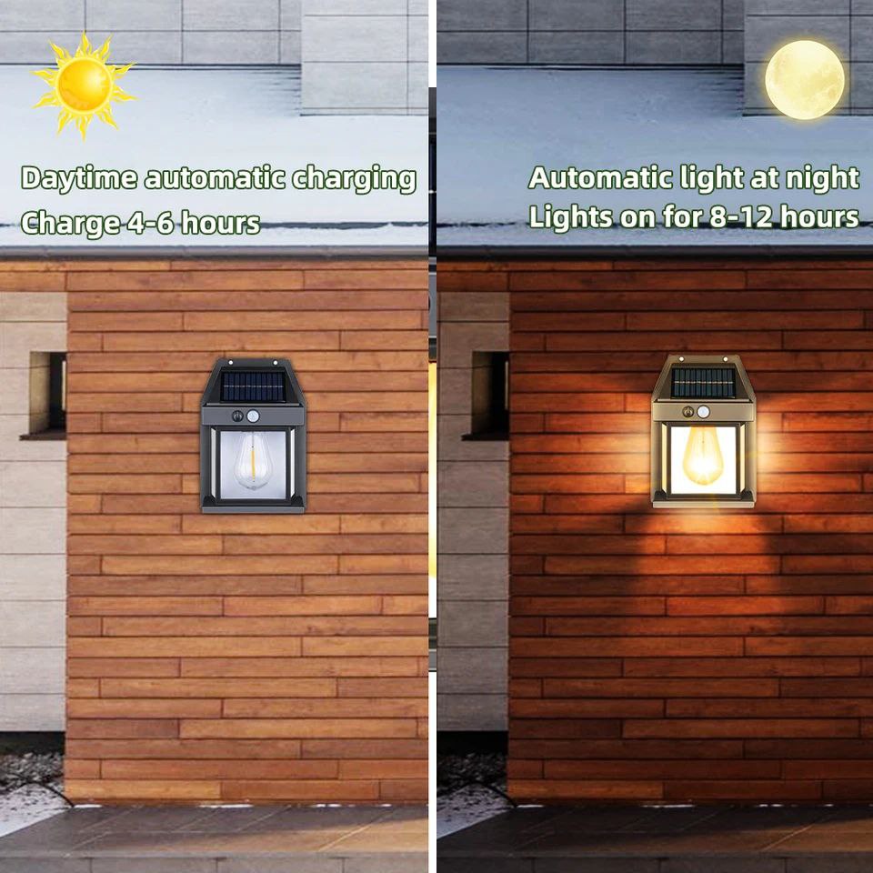 Tungsten Wire Solar Wall Light, Easy to Install, Wider Lighting Range, 120° Induction Angle, IP65 Waterproof IP65 Outdoor Solar Wall Light - Image 7