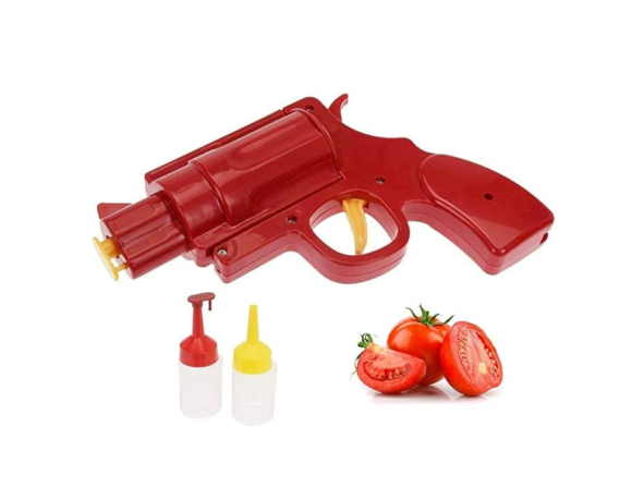 1PC Shooter Dispenser – Plastic Ketchup Mustard BBQ Hot Sauce Container Squeeze Gun Shaped Bottle - Image 3