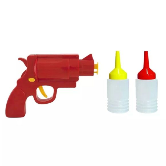 1PC Shooter Dispenser – Plastic Ketchup Mustard BBQ Hot Sauce Container Squeeze Gun Shaped Bottle - Image 4