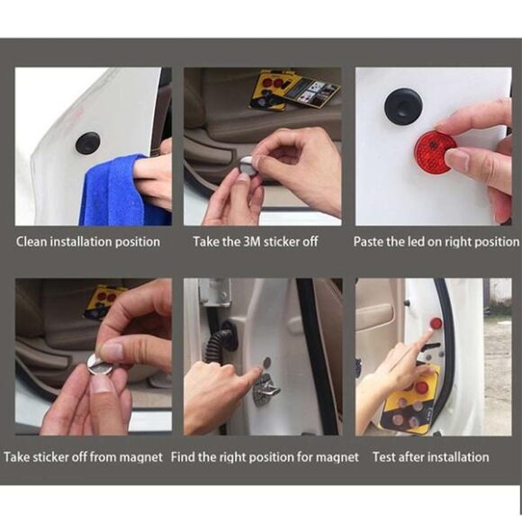 LED Car Door Warning Lights, Wireless Anti-Collision LED Strobe Light Accident Stopper, Door Signal Light for Car Safety Passengers - Image 8