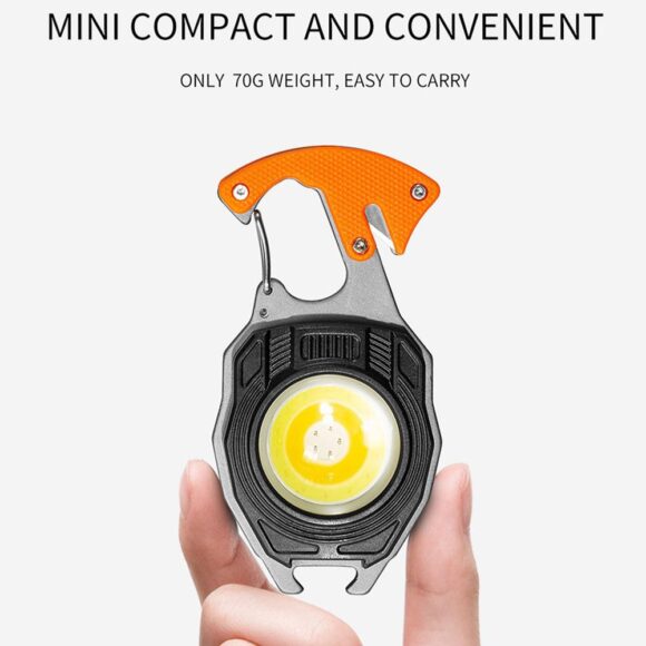 Keychain LED Light,Multifunctional COB Keychain Flashlight, Magnetic Small Torch,Mini Keychain Tools with Screwdriver,Bottle Opener, fire Lighter etc. for Outdoor Camping Hiking(Blue) - Image 9