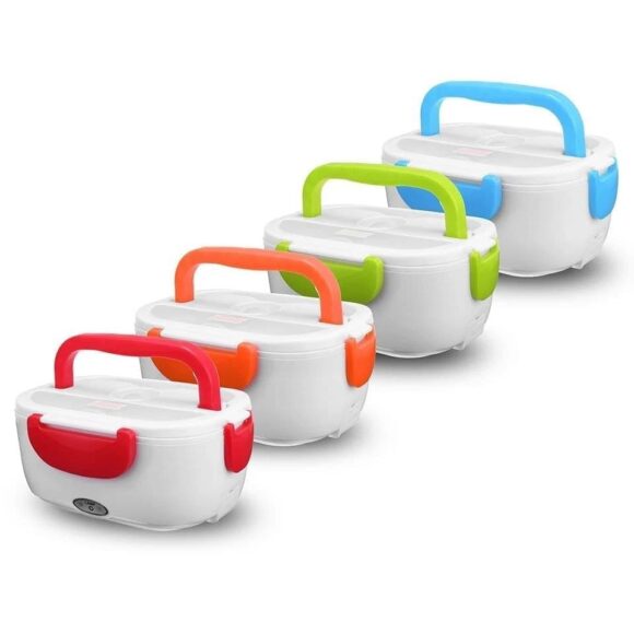 Portable Electric Food Warmer Lunch Box with Spoon Food Warmer PP Silicone Material,Multi Color, 40W, Food Storage Capacity:1.05L - Image 2