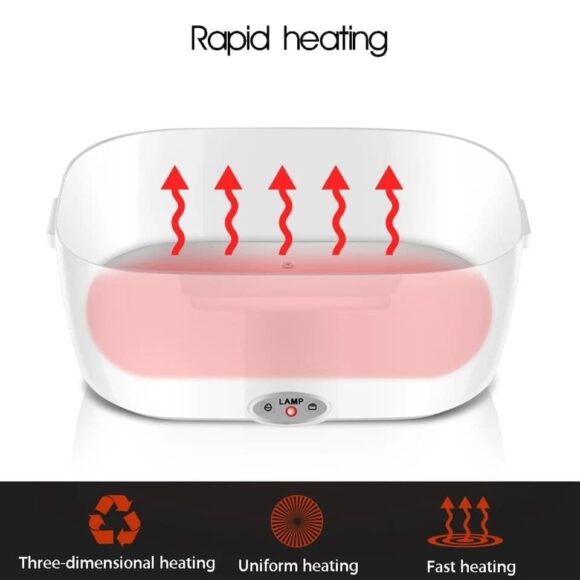 Portable Electric Food Warmer Lunch Box with Spoon Food Warmer PP Silicone Material,Multi Color, 40W, Food Storage Capacity:1.05L - Image 3