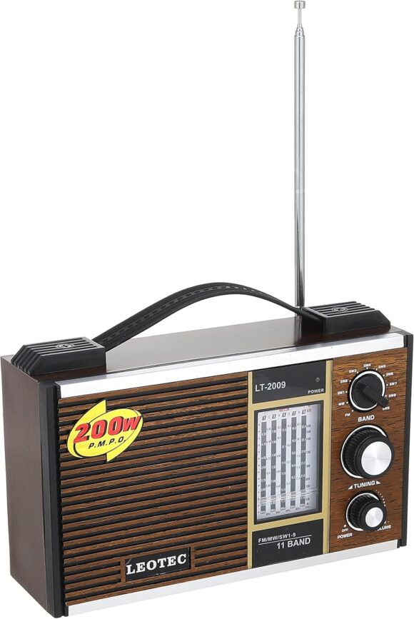 Leotec lt-2009 11 band high sensitivity radio - wooden - Image 2