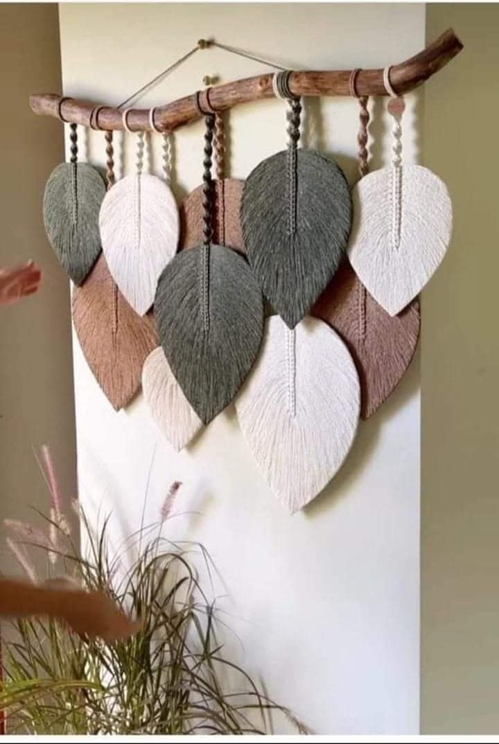 Macrame Hanging handmade decorations Modern and chic Leaf