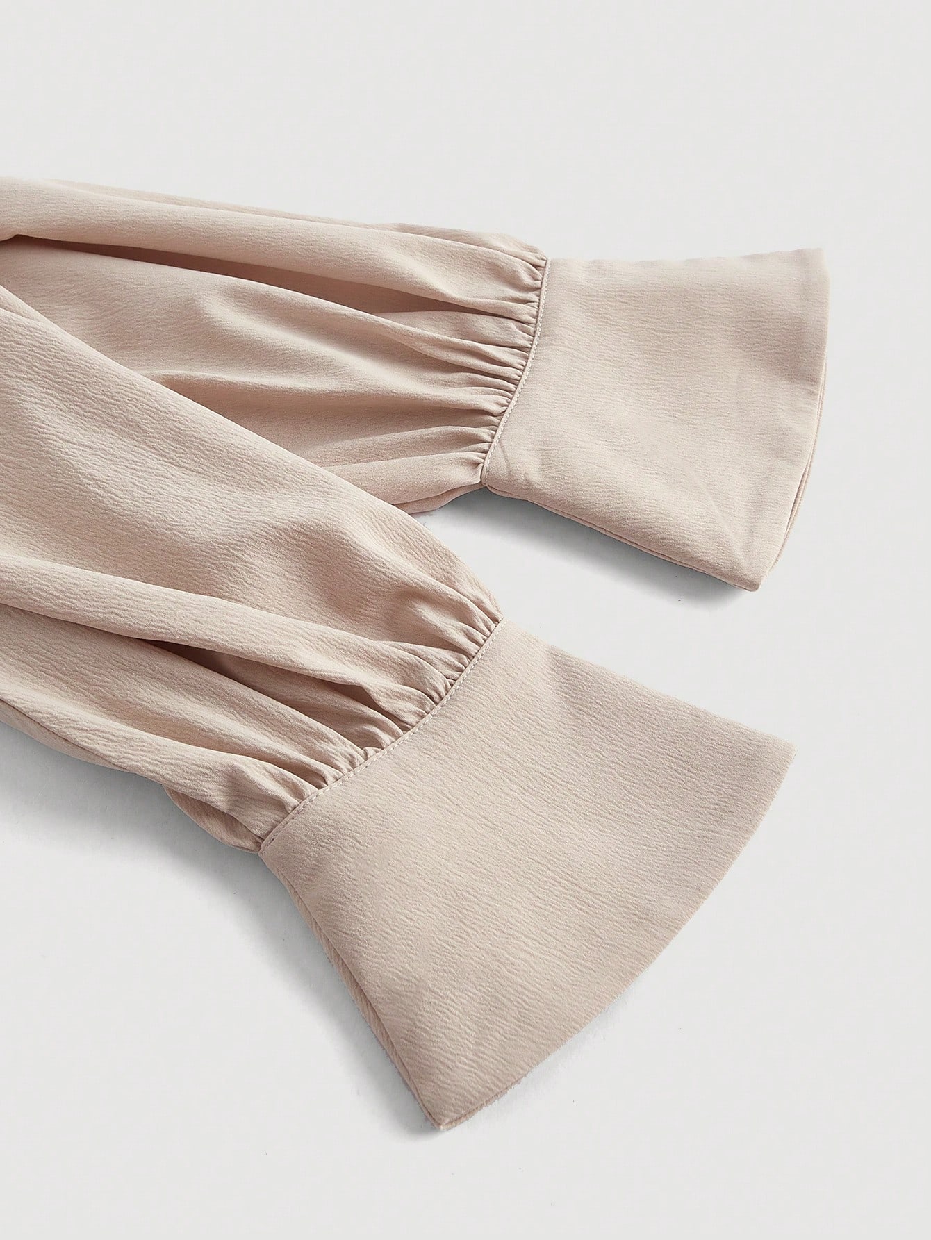 SHEIN MOD Colorblock Lace Up Front Lantern Sleeve PU Leather Blouse - Image 6