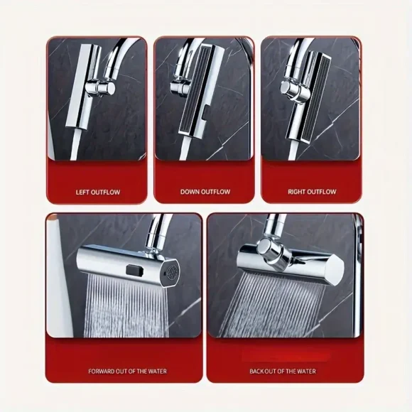 1pc Universal 3-Way Water Outlet Faucet Adapter, ABS Material, Easy Installation, No Electricity Needed, Bathroom Sink Accessory, Multi-Functional Dispenser - Image 11