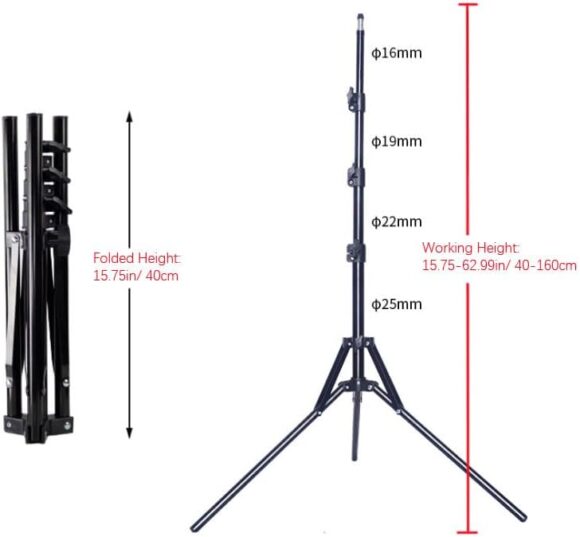 2M Adjustable Tripod Stand for Ring Light - Multifunctional Portable Tripod for Studio Lighting Adjustable Tripod 2M For Ring Light-Portable Multifunctional Video Studio Lighting - Black