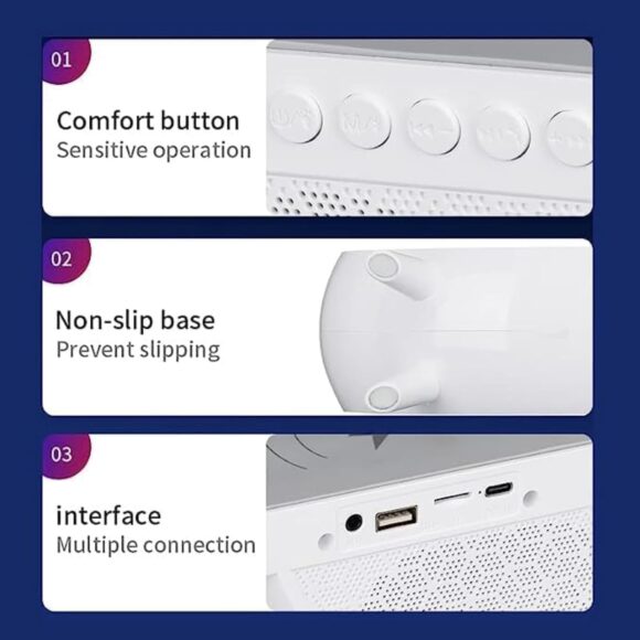 2023 Multifunctional Wireless Charger RGB Light Alarm Clock, Portable 3 IN 1 Charging Station Smart Bluetooth Speaker, Bedside Intelligent Atmosphere Light, Rechargeable Table Lamp APP Control - Image 4