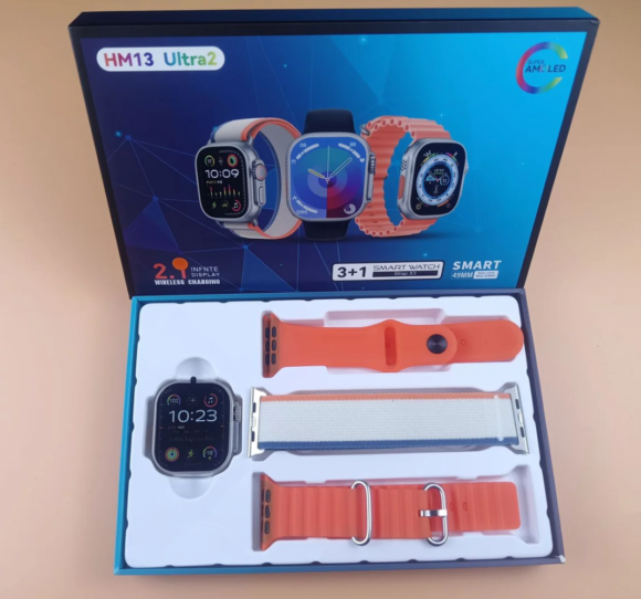 HM 10 Ultra 2 watch, AMOLED screen, 2 straps, and wireless charging - Image 6