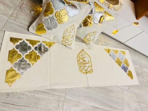 Handmade 150 cm multi-colored tablecloth - Image 4