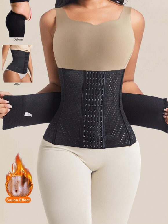 1 Pc Wrap Waist Trainer Double Belt Slimming Sheath Height 28CM Faja Body Shaper Corset Shapewear Woman Flat Tightens Belly Postpartum Sheath Waist Trainer Body Shaper Girdles For Women Sheath Flat Belly Woman - Image 19