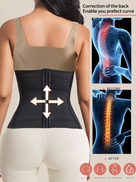 1 Pc Wrap Waist Trainer Double Belt Slimming Sheath Height 28CM Faja Body Shaper Corset Shapewear Woman Flat Tightens Belly Postpartum Sheath Waist Trainer Body Shaper Girdles For Women Sheath Flat Belly Woman - Image 5