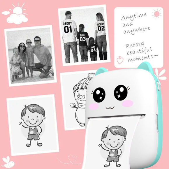 Handy Kids Photo Printer X5 Mini Pocket Portable Label Printer Sticker Wireless Inkless Self-adhesive Thermal Printer - Image 2