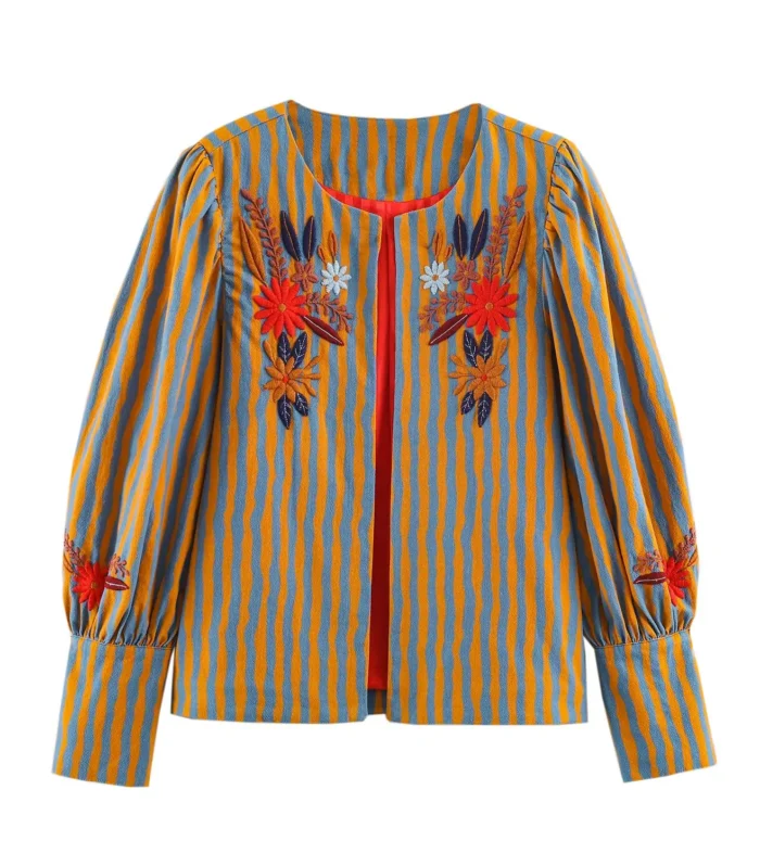 Willshela Women Fashion Striped Open Stitch Jackets Coats Vintage O-Neck Long Sleeves Female Chic Lady Outfits - AliExpress 200000345