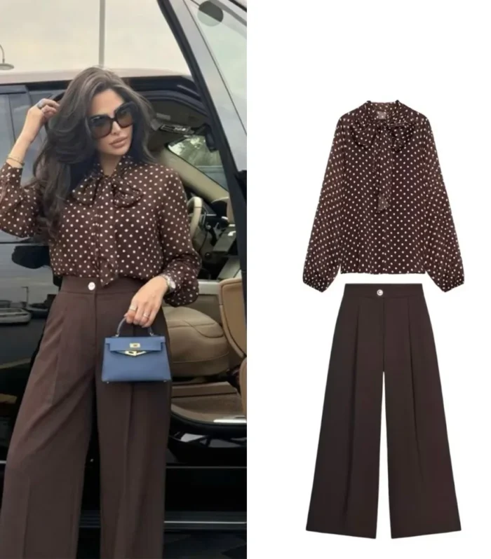 Women Polka Dot Bow Lace Up Blouse Shirt 2026 Spring Summer Long Sleeve Loose Blouses Chic Lady High Street Pullovers Tops - AliExpress 200000345